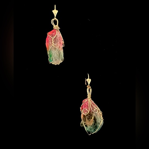 Jewelry - NEW Rainbow Rock Crystal Dangle Earrings